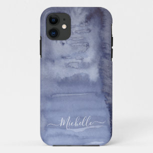 Coole Aquarellfarbe Abstrakt Blue Tinte Case-Mate  iPhone Hülle