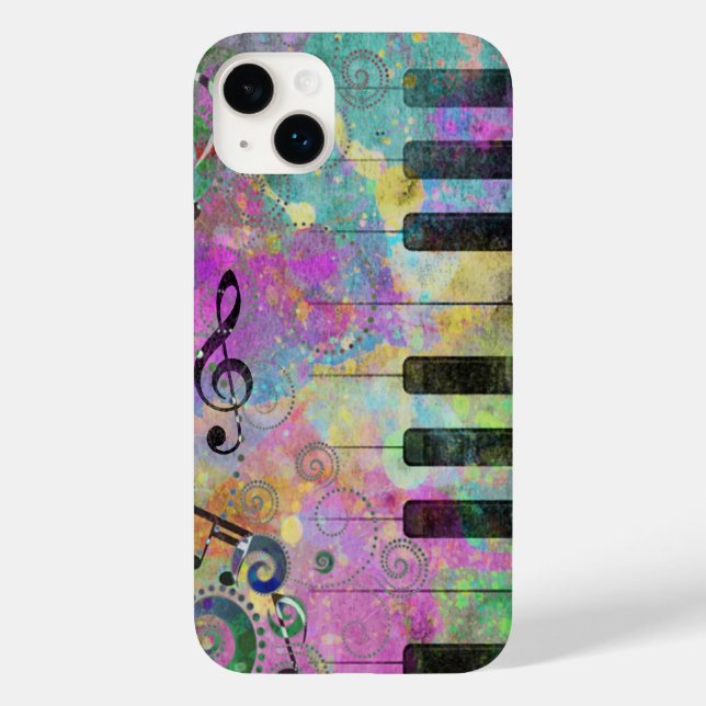 Coole Aquarellfarben Spritzer Farbiges Klavier Case-Mate iPhone 14 Plus Hülle (Rückseite)