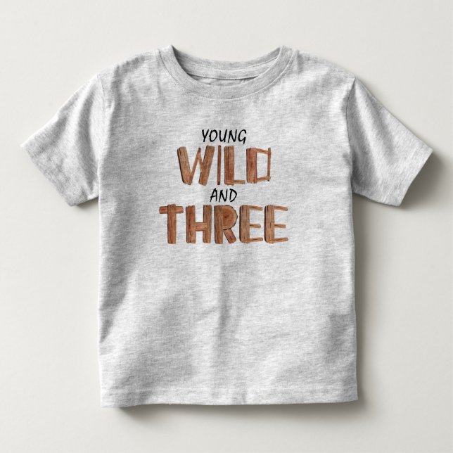 Coole Aquarellfärbung Wood Illustration 3. Geburts Kleinkind T-shirt (Vorderseite)
