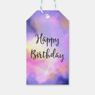 Coole Aquarellgestaltung - Surreale Wolken zum Geb Geschenkanhänger