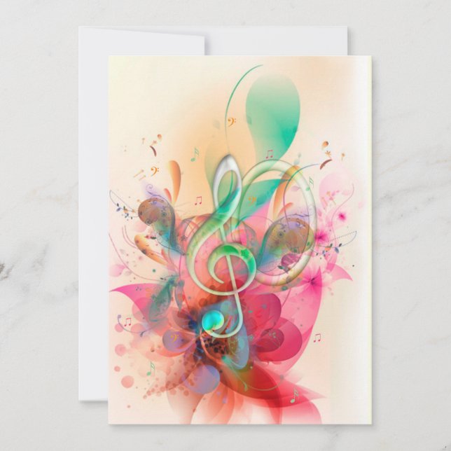Coole Aquarelltöne Musiknoten Wirbel (Vorderseite)