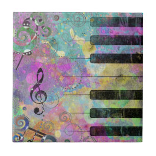 Coole Aquarelltöne Spritzer farbiges Klavier Fliese