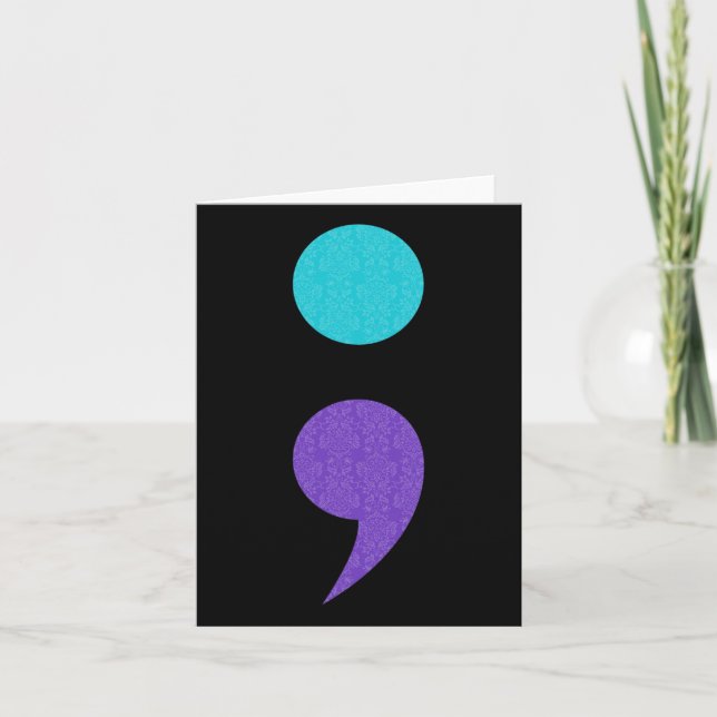 Coole Art von Semicolon Zeichen zur Suizidpräventi Karte (Vorderseite)
