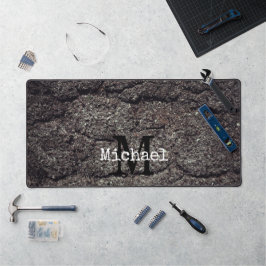 Coole Asphaltdeckenlinien Monogram Schreibtischunterlage