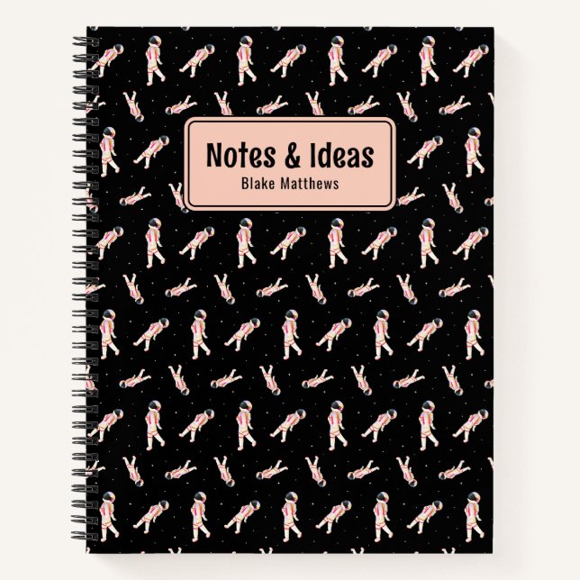 Coole Astronauten schwimmen im Space Custom Notebo Notizbuch (Vorderseite)