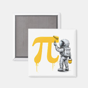 Coole Astronautenmalerei Pi-Symbol Pi-Tag Magnet