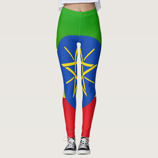 Coole äthiopische Flagge Leggings (Vorderseite)