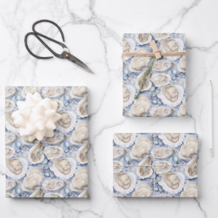 coole Austernschalen im Fliesenmuster Geschenkpapier Set