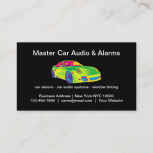 Coole Auto-Audio- und Alarmanlagen Visitenkarte