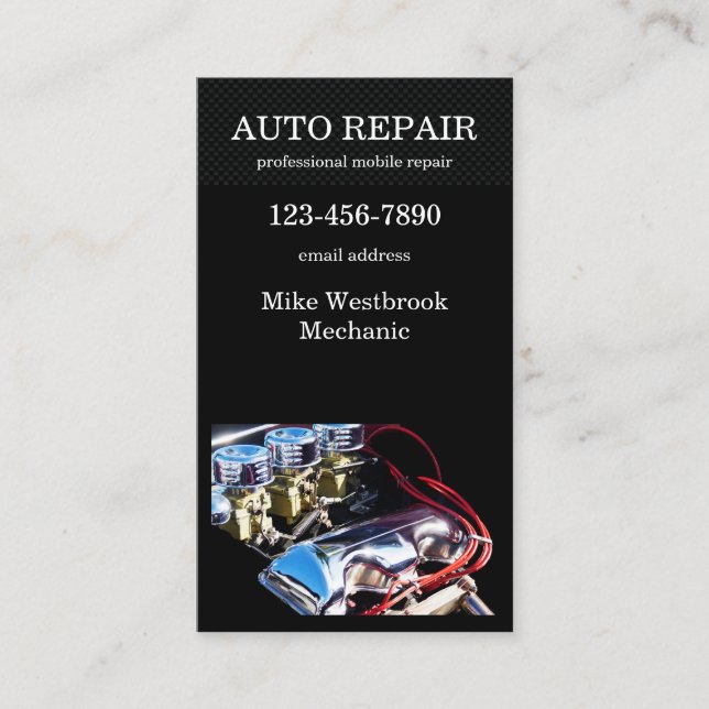Coole Auto Reparaturservice-Visitenkarte Visitenkarte (Vorderseite)