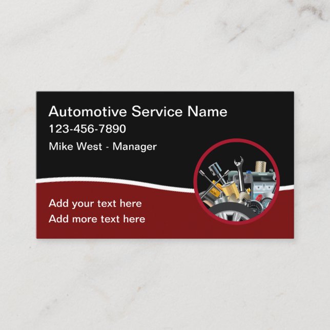 Coole Automobil-Modern Custom Business Cards Visitenkarte (Vorderseite)