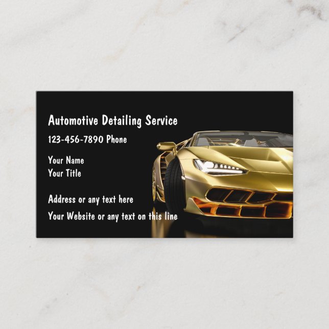 Coole Automotive-Detaillierte Visitenkarten Visitenkarte (Vorderseite)