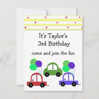 Coole Autos Einladung zum Geburtstag