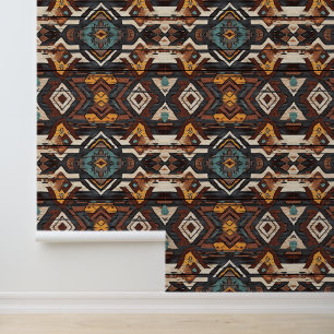 coole Aztec Western Imitate aus Holz Tapete