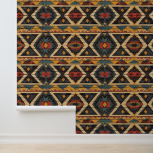 coole Aztec Western Imitate aus Holz Tapete