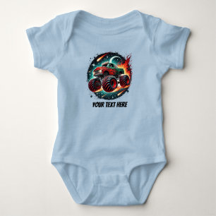 Coole Baby Boys Monster LKW individuell anpassbar Strampler