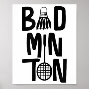 Coole Badminton Minimal Art, Badminton Shuttle & a Poster