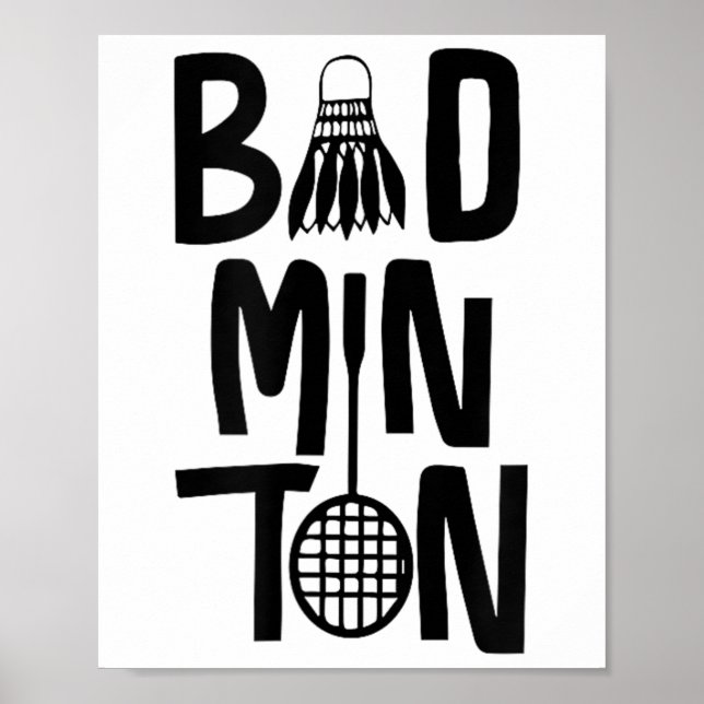 Coole Badminton Minimal Art, Badminton Shuttle & a Poster (Vorne)