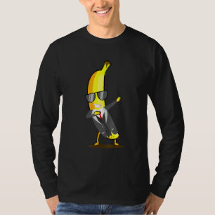 Coole Banane im Anzug Tanzfrucht und Sonnenblume T-Shirt