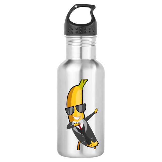 Coole Banane mit Anzug - Dab Funny Dancing Frucht Edelstahlflasche (Vorderseite)