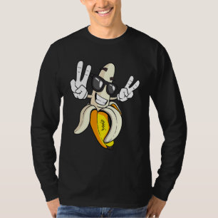 Coole Banane zeigt Friedenszeichen T-Shirt