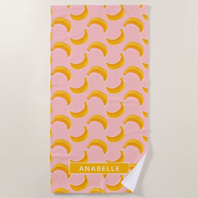 Coole Bananen Sommermuster Strandtuch (Vorderseite)