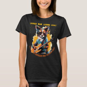 Coole Bark-Solo mit Rock'n Roll Gitarre und Hunde- T-Shirt