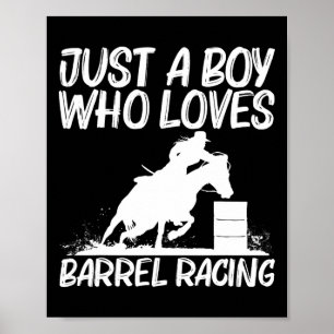 Coole Barrel Racing Art für Jungen Kinder Pferderü Poster