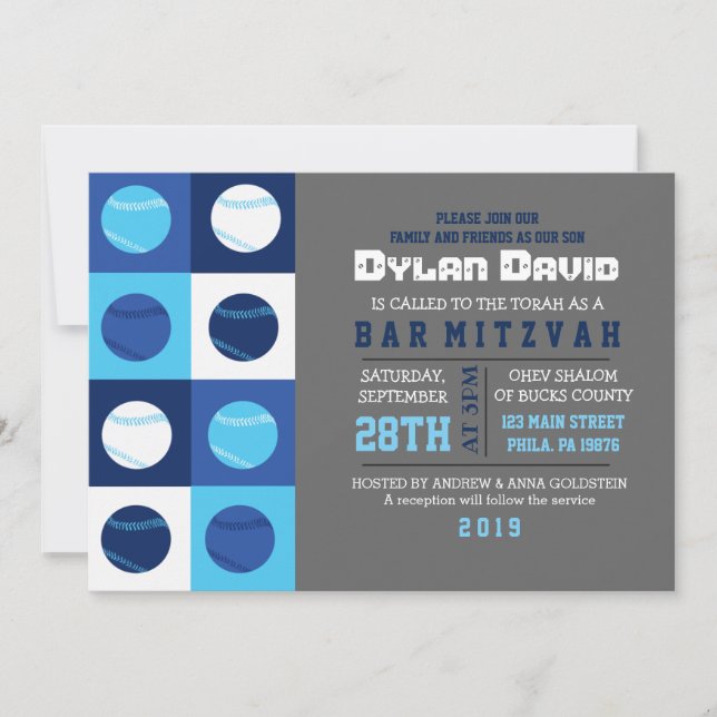 COOLE BASEBALL Bar Mitzvah Einladung (Vorderseite)