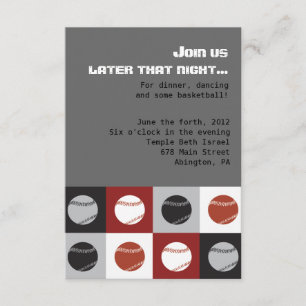 COOLE BASEBALL Bar-Schläger Mitzvah Party-Karte Einladung