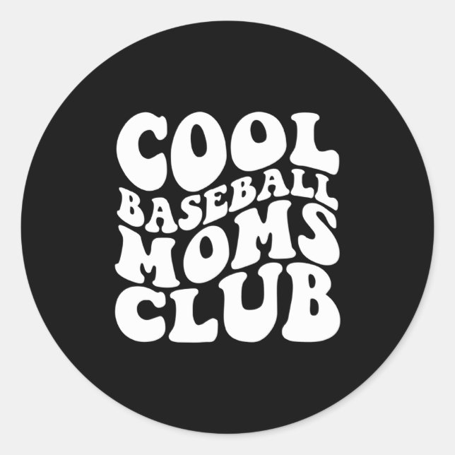 Coole Baseball-Mütter-Club Runder Aufkleber (Vorderseite)
