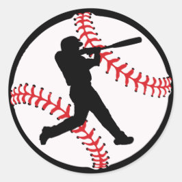 coole Baseball-Sportbegeisterte Runder Aufkleber