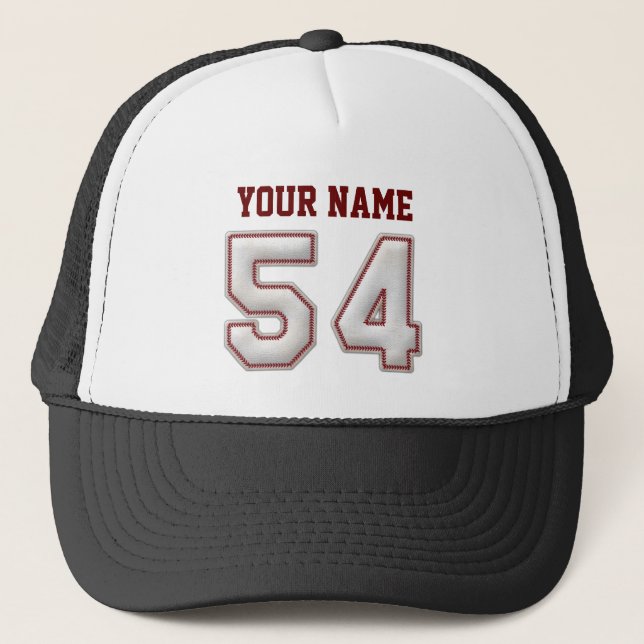 Coole Baseball-Stiche - individueller Name und Nr. Truckerkappe (Vorderseite)