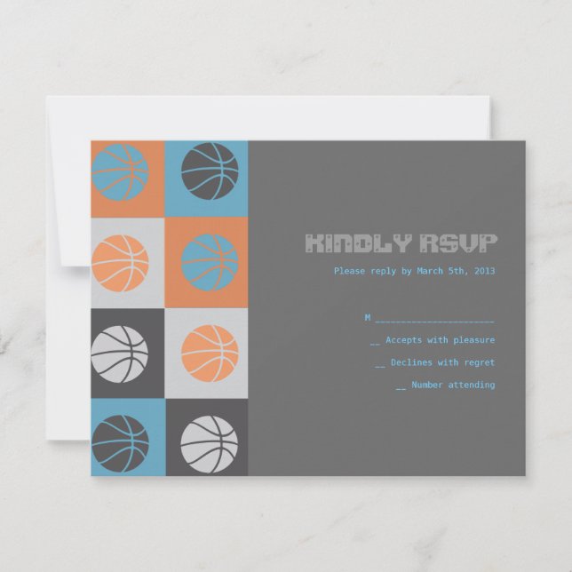 COOLE BASKETBALL Bar Bat Mitzvah Replik Karte (Vorderseite)