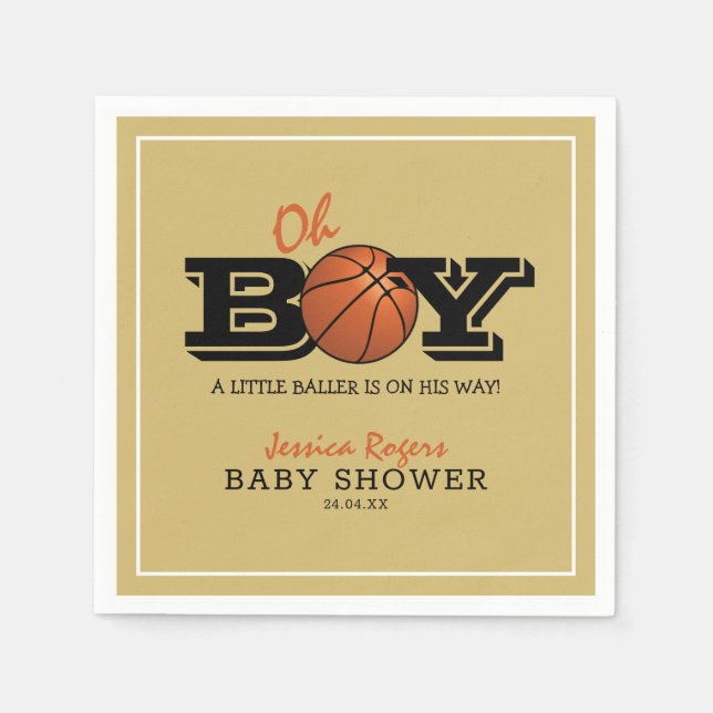 Coole Basketball "Oh Boy" Kinderdusche Serviette (Vorderseite)