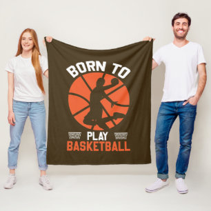 Coole Basketball-Sportliebhaber Wortkunst geboren Fleecedecke