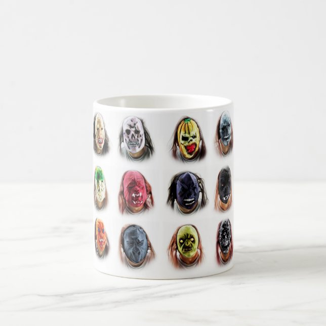 Coole Beängstigende Masken Kaffeetasse (Mittel)