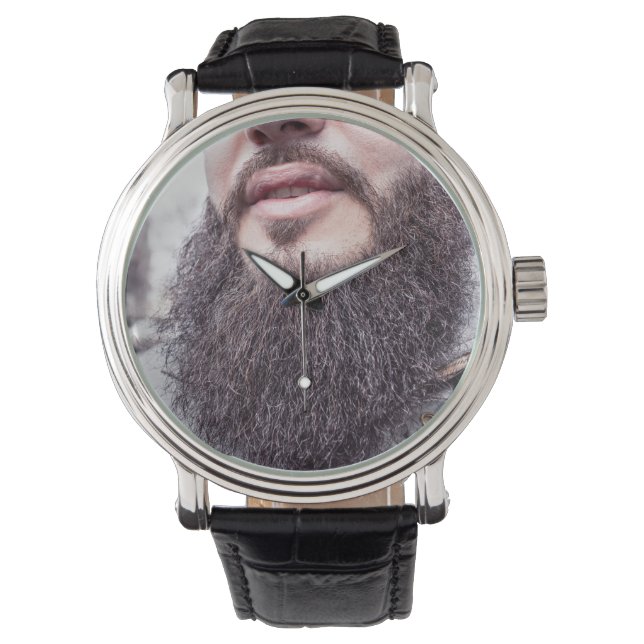 Coole Beard- und Mustache-Uhren Armbanduhr (Vorderseite)