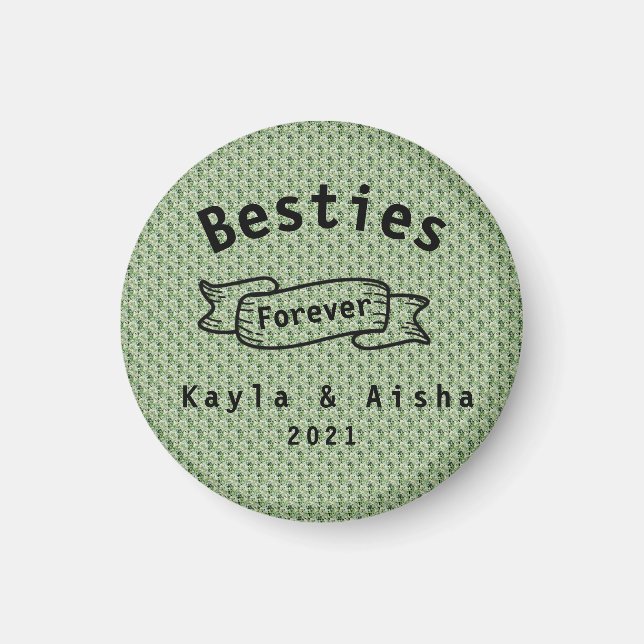 Coole BESTE FREUNDIN Die besten Freunde Grüne Best Magnet (Vorne)