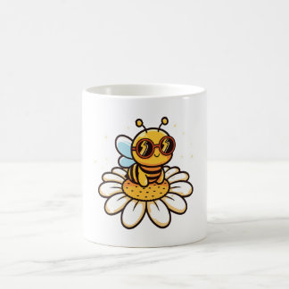 Coole Biene auf einer Margerite Kaffeetasse