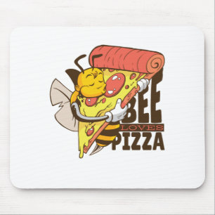 Coole Bienen Lieben Pizza Puns Mousepad