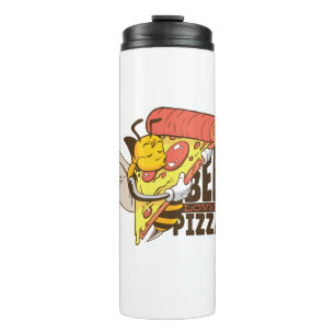 Coole Bienen Lieben Pizza Puns Thermosbecher