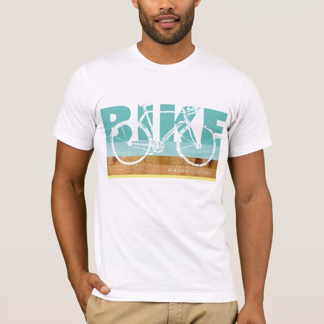 coole Bike-T-Briefmarke... Fahrrad inspiriert T-Shirt (Vorderseite)