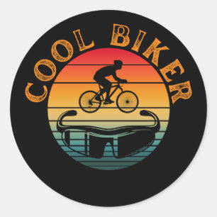 Coole Biker-Sonnenbrille für den Sonnenuntergang Runder Aufkleber