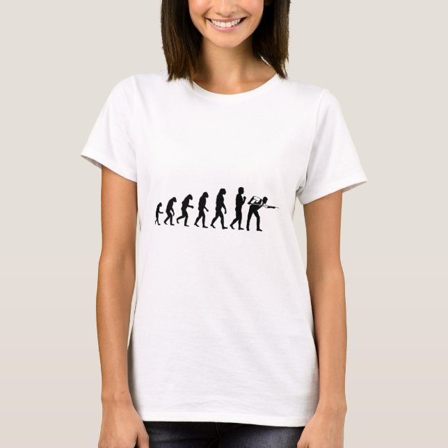 Coole Billard Evolution Funny Cue Ll Stick Player T-Shirt (Vorderseite)