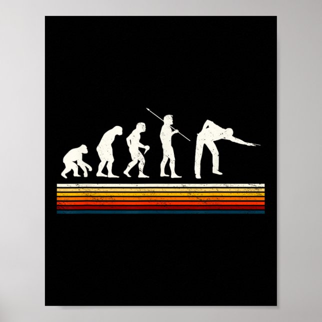 Coole Billard Schwarze Evolution des Menschen Bill Poster (Vorne)