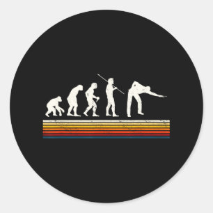 Coole Billard Schwarze Evolution des Menschen Bill Runder Aufkleber