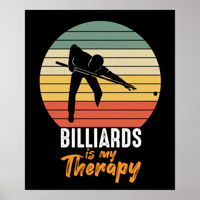 coole Billiardtherapie Kunst Poster (Vorne)