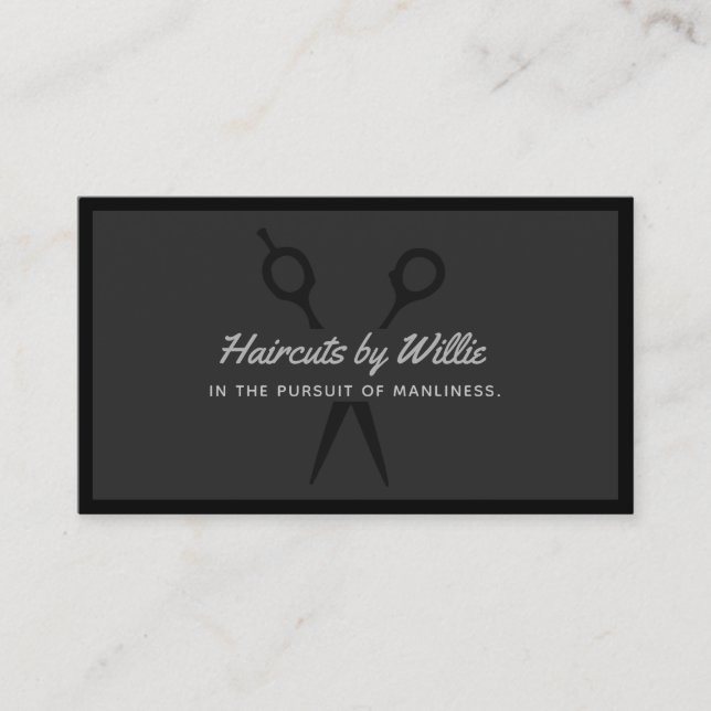 Coole Black Barber Clipper Scissance Business Card Visitenkarte (Vorderseite)