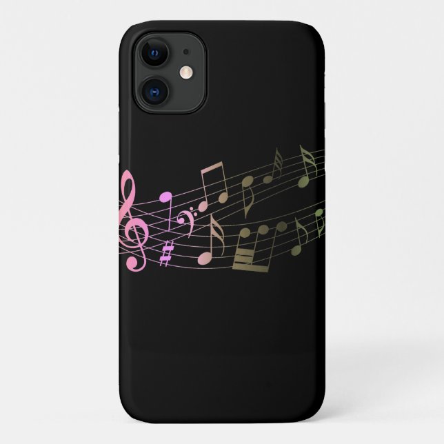 Coole Black Magic Rainbow-Musiknoten Case-Mate iPhone Hülle (Rückseite)